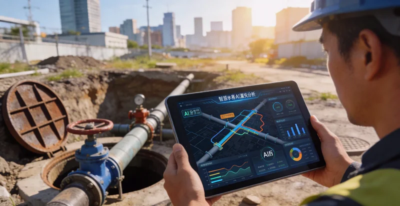 一张厌氧发酵罐区的现场照片,标注出常见的漏损隐患点,如焊缝、法兰、顶膜等