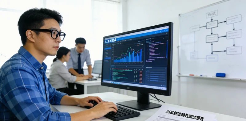 工程师在牛仔服车间现场测试AI系统识别效果