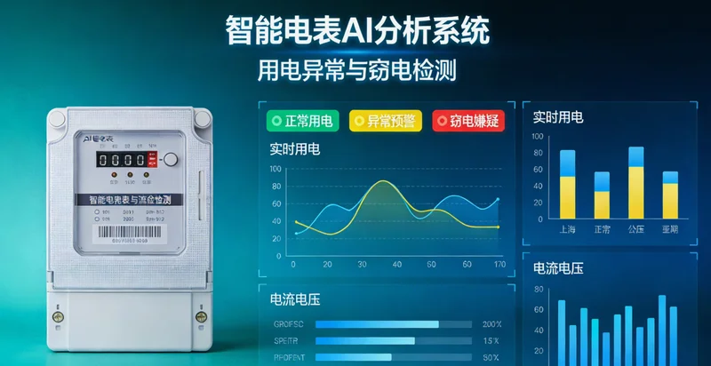 针织服装车间内,工人正在查看智能电表显示屏上的实时能耗数据