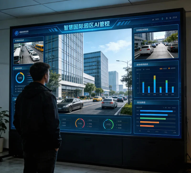 医生在电脑前工作，屏幕一侧显示医学影像，另一侧有AI辅助诊断系统的分析框和提示信息