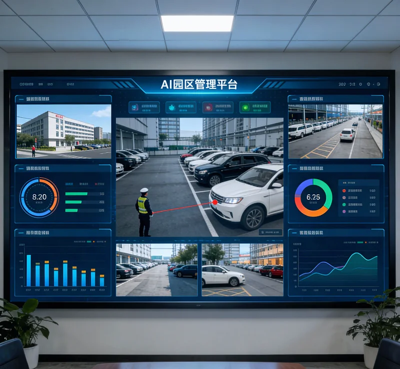 一张复杂的建筑平面图与混乱的施工现场对比图,图中用红圈标出几处图纸上缺失的安全设施