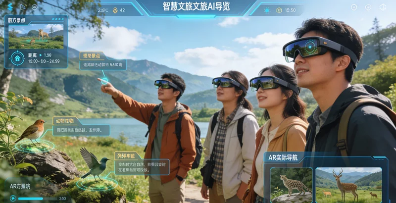 工人使用平板电脑通过AR技术查看幕墙安装定位