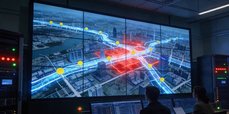 化工厂工人正在昏暗的管道间进行人工巡检记录