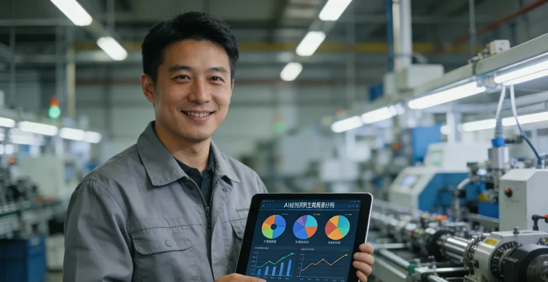 工作鞋生产线上，工人正在对鞋底进行手工检查