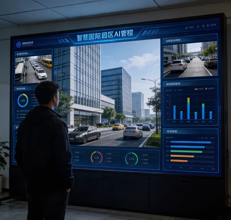 AI污染源识别系统界面，显示各排水口实时状态和溯源分析结果