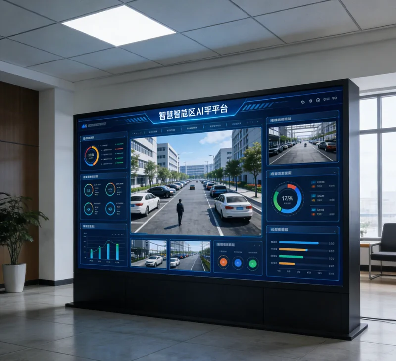 温室大棚内，工业相机正对盆栽植物进行拍摄识别