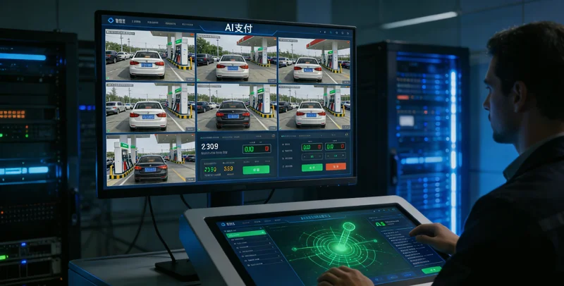 对比图：左侧是人工在复杂图纸上标记核算，右侧是AI系统自动识别并标注出护栏构件