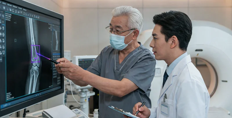 护工在昏暗的走廊进行夜间巡查,突显人工监管的局限与疲惫