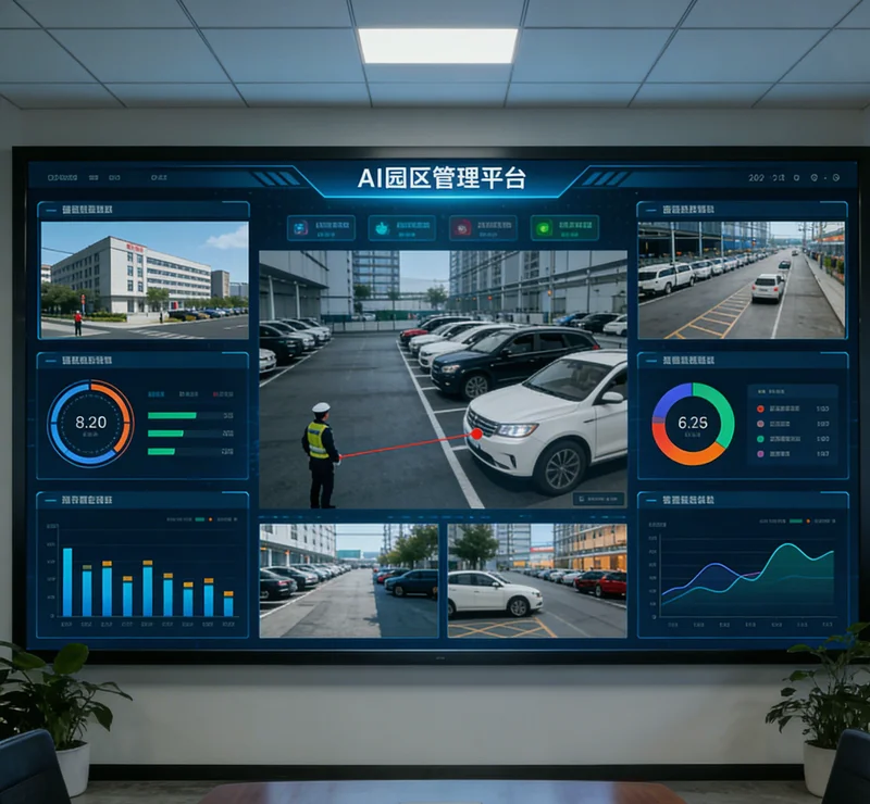 研磨设备上方安装的AI智能监控摄像头特写