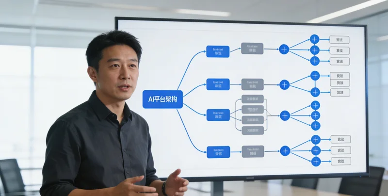 小型冲压厂工人在操作桌面式AI视觉检测设备，屏幕显示OK/NG结果