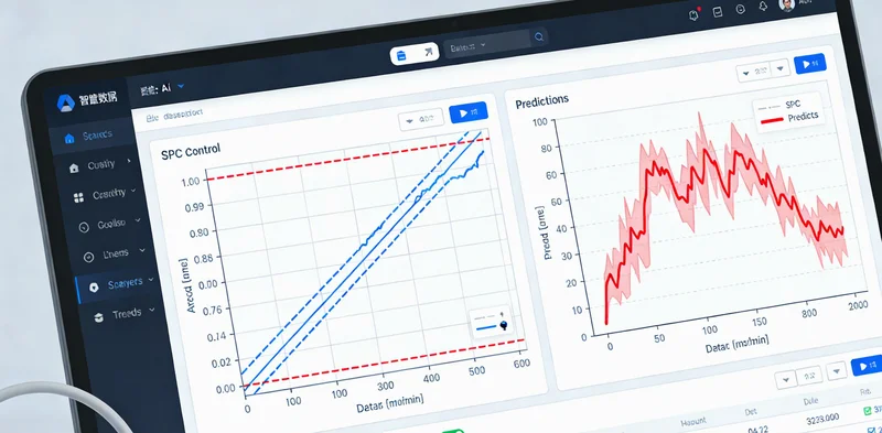 粮油加工车间内,工人正在手动记录仪表参数,背景是复杂的管道和设备。