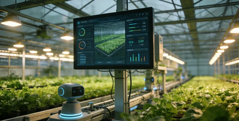 电镀车间槽体旁安装有各类传感器的实景图