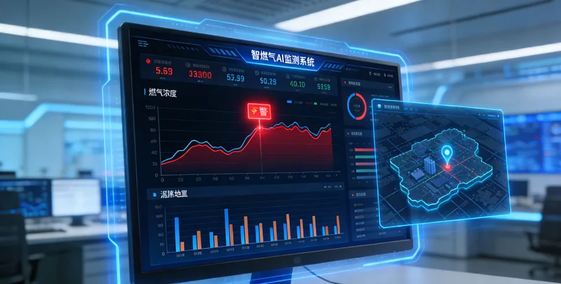 压铸车间主任正在手动记录电表数据，旁边是复杂的管道和设备