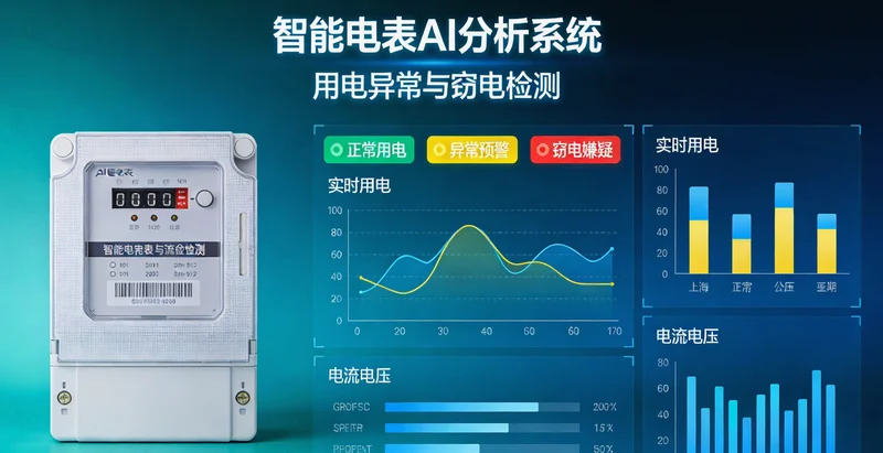 磨削车间电表与能耗数据看板示意图