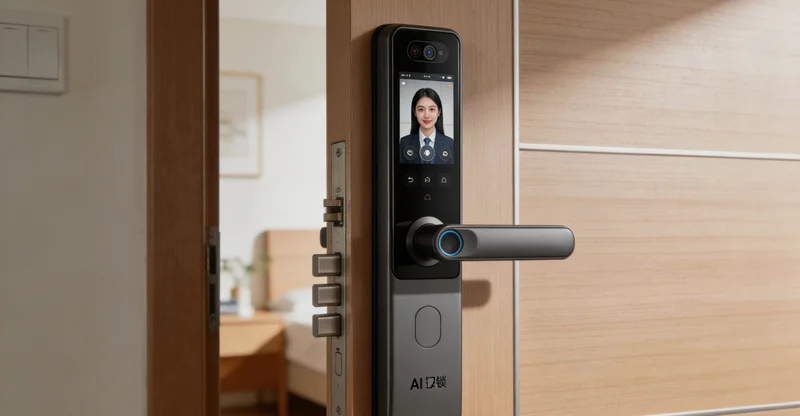 小型精密加工车间内,一名工人在操作一台紧凑型的AI视觉离线检测设备