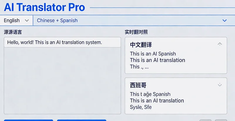 一张展示金融翻译公司各种混乱数据表格的示意图，如Excel、Word、邮件图标混杂