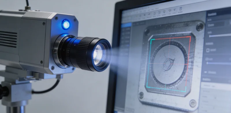 矿泉水瓶高速产线上，AI视觉检测设备正在工作