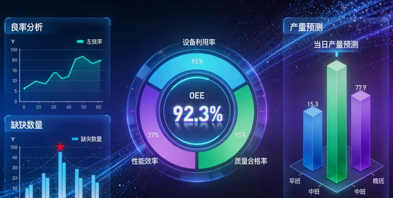 技术人员在数控车床主轴上安装振动传感器，旁边电脑屏幕显示着实时数据曲线