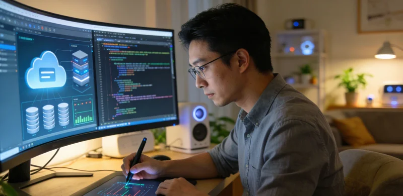 工程师正在检修一台报错停机的磁共振设备,旁边是打开的机柜