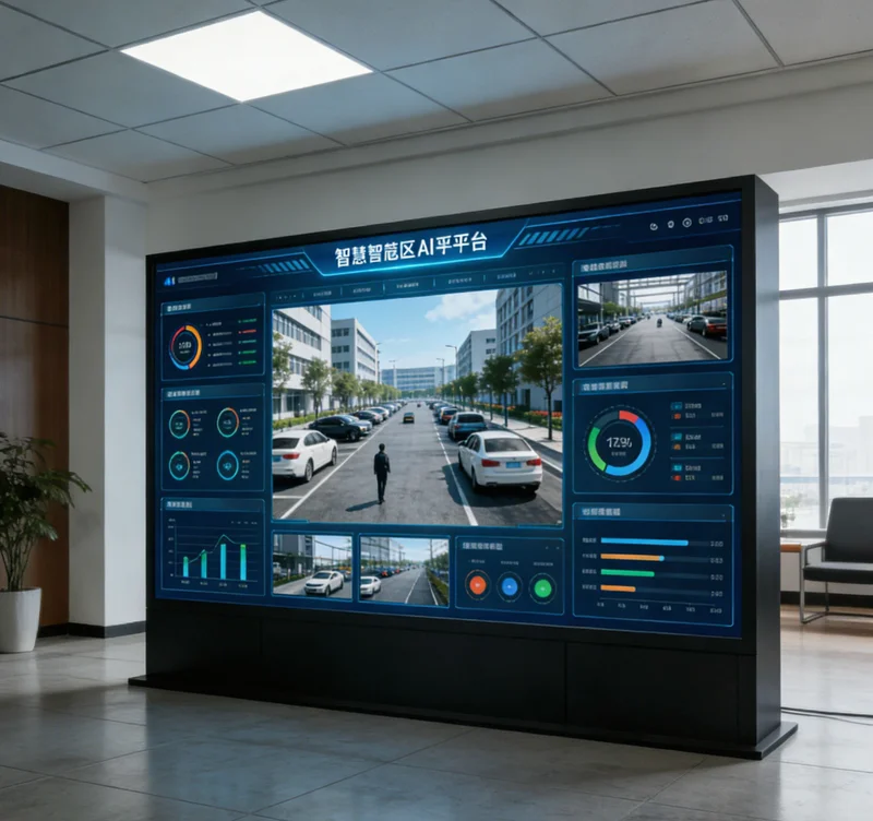 AI违规行为识别系统后台界面,显示实时监控画面与预警信息