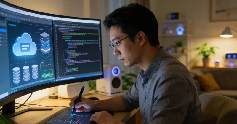 工艺工程师与AI系统界面交互讨论生产数据