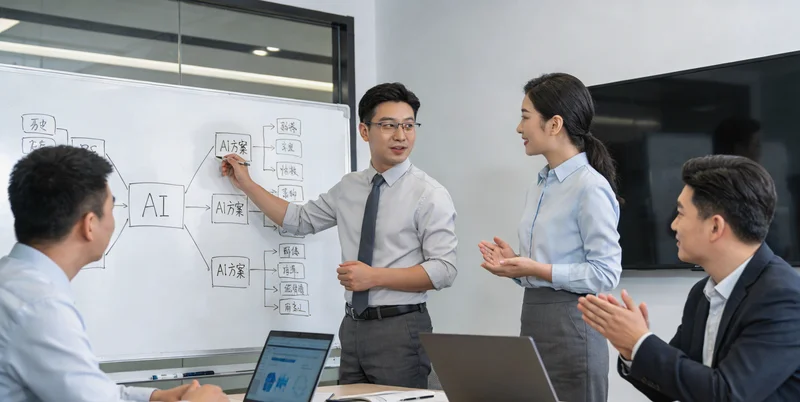 农化厂质检员正在用手电筒检查原料铁桶内壁