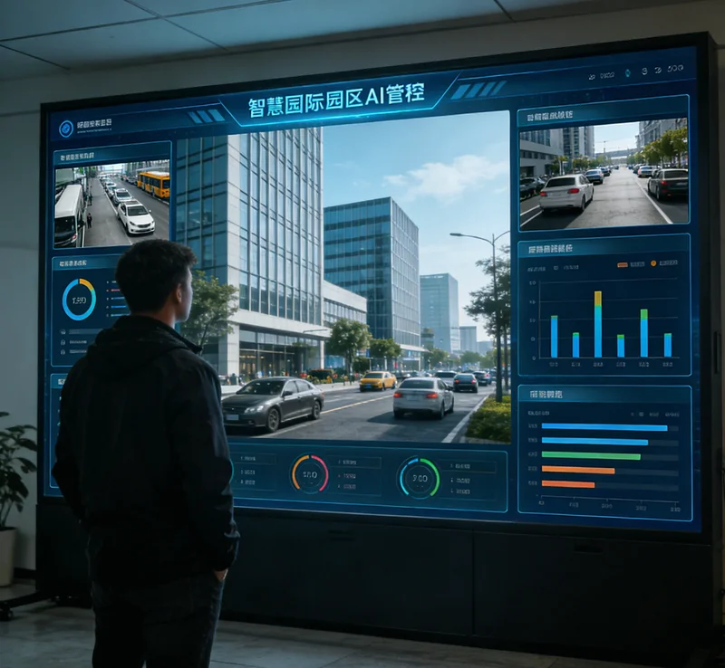 工作人员在景区内使用多台手机实地测试AI讲解的定位触发功能