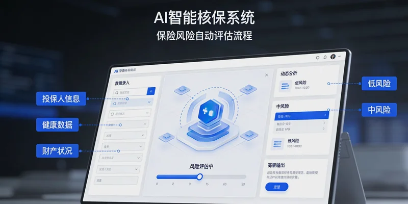 核保员正在审阅多份健康报告，表情凝重