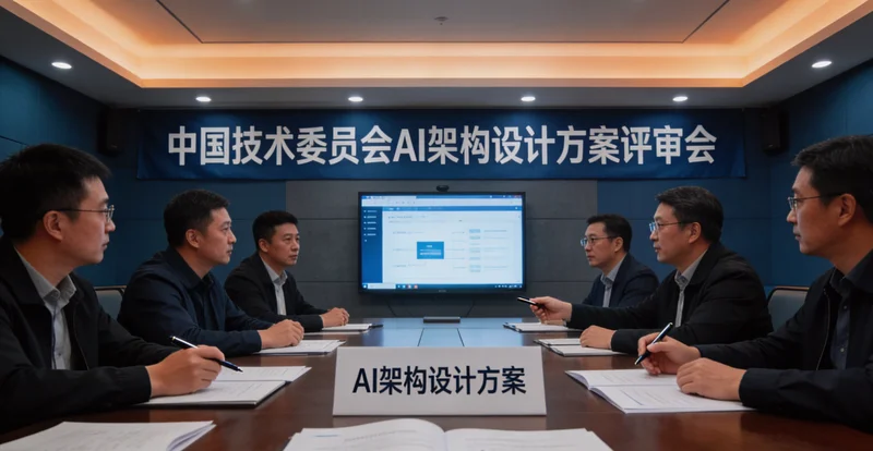 一位顾问正在对着一大摞法规文件和电脑上的组织架构图发愁,画面杂乱