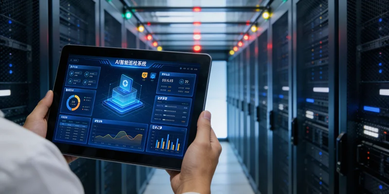 特写:工程师在染整设备电机上安装振动温度传感器