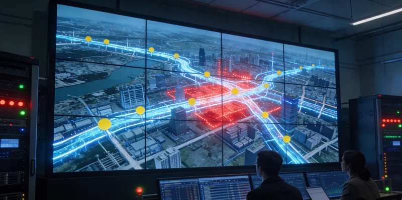 AI评论分析系统的可视化后台,展示各维度情感趋势和关键词云