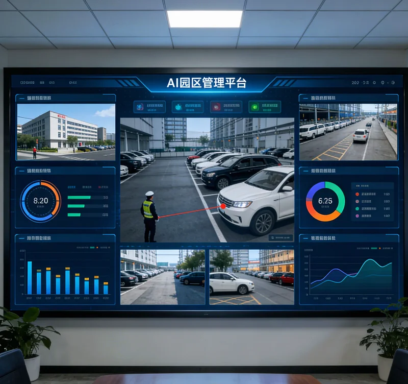 AI视觉监控系统在产线工位上的部署示意图