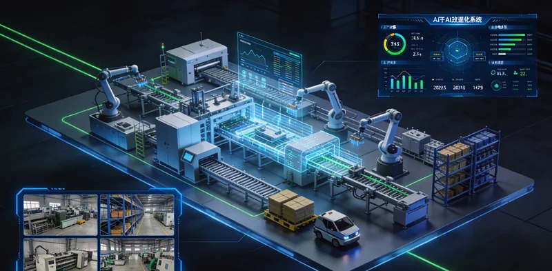 吹塑车间实景与电脑中数字孪生3D模型对比示意图