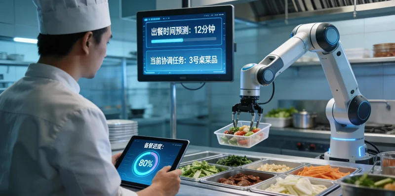 一位厨师站在堆满食材的冰柜前,看着手中的采购单,面露愁容。