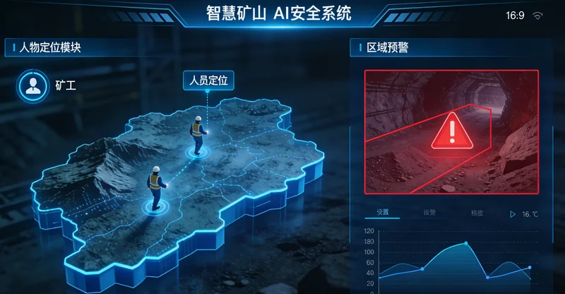 膳食纤维生产车间内，工人在干燥设备旁操作，背景有清晰的粉尘监控警示标识。