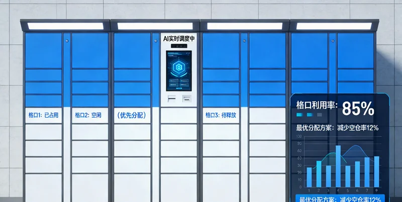 物流园月台前车辆排队等待装卸的繁忙场景