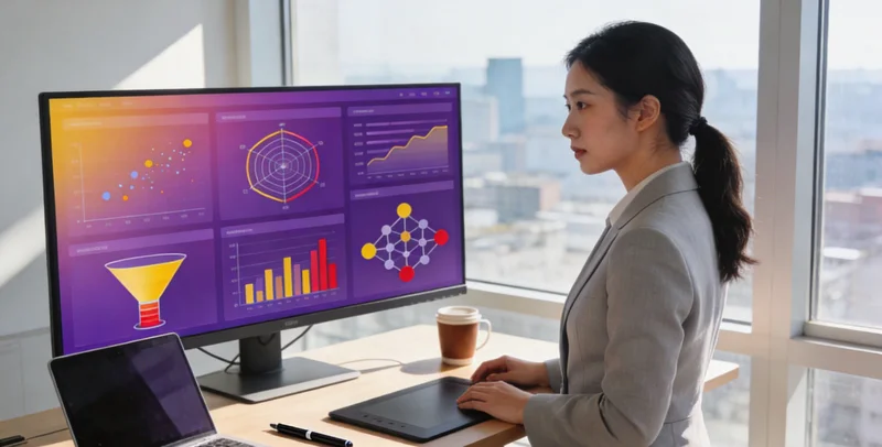 仓储管理人员在查看智能库存预测看板