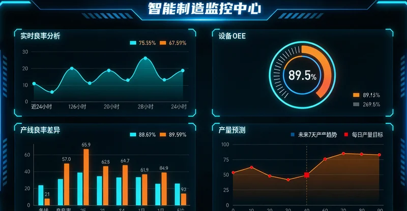 精神科医生在办公室内，同时查看电脑上的患者数据看板和纸质病历，面露思考神色