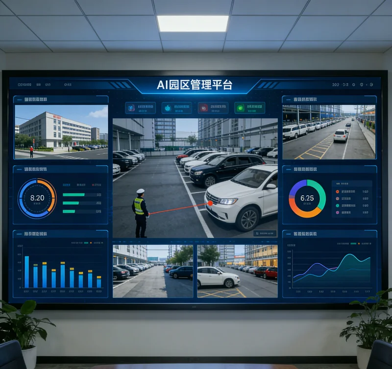 AI视觉检测系统流程图：图像采集、AI分析、结果输出、不良品剔除