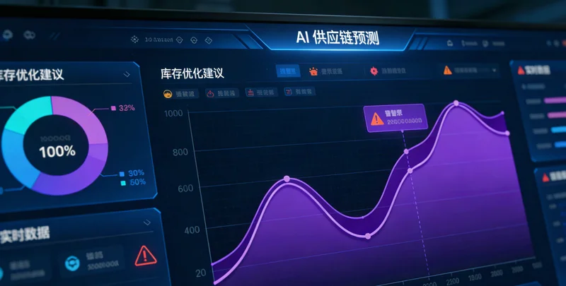 一家工厂的生产与需求数据可视化看板,展示历史波动与预测曲线