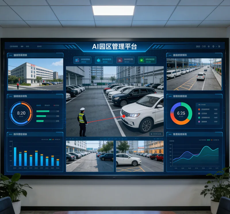 中控室内AI预测系统界面与实际运行曲线对比大屏