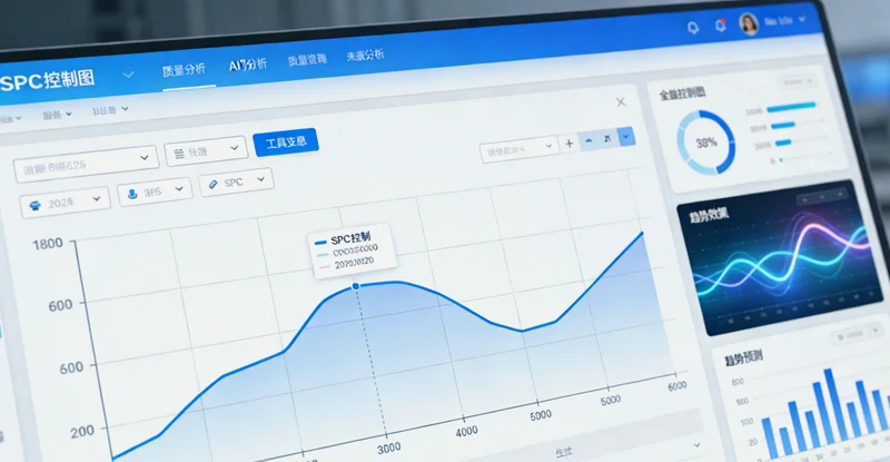 连接器制造车间内,技术工人正在检查电镀生产线旁的智能电表与传感器安装情况