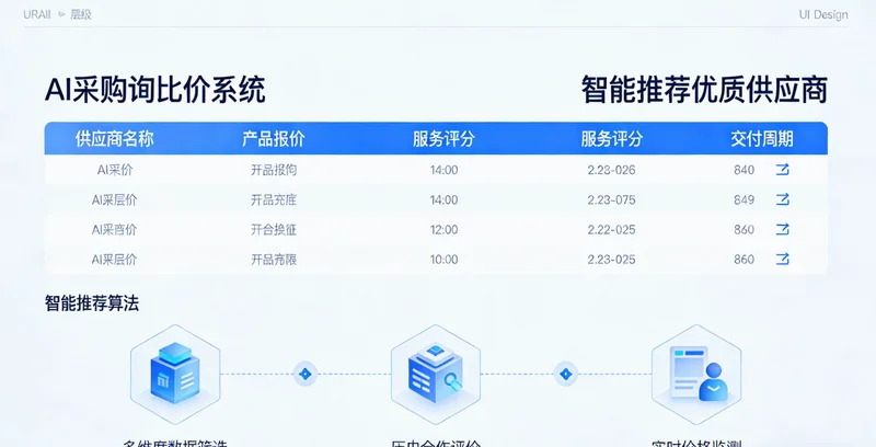 一张展示传统中成药采购场景的插图，桌面上散落着纸质报价单、药材样品和打开的Excel表格，呈现忙碌和些许混乱的状态。