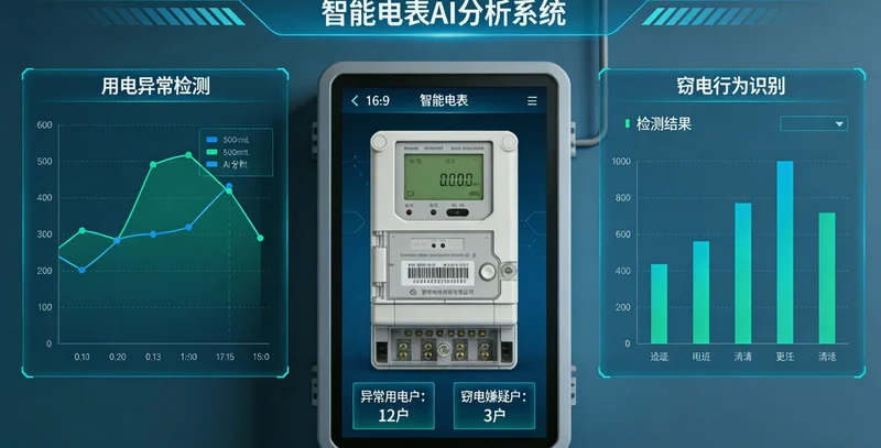 中空容器生产车间内，大型吹塑机正在运行，旁边是闪烁的智能电表显示屏