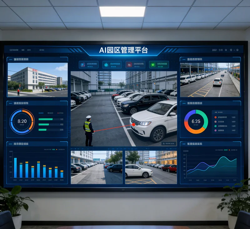 示意图,展示注水站内摄像头与传感器在泵房、罐区等关键点位的部署