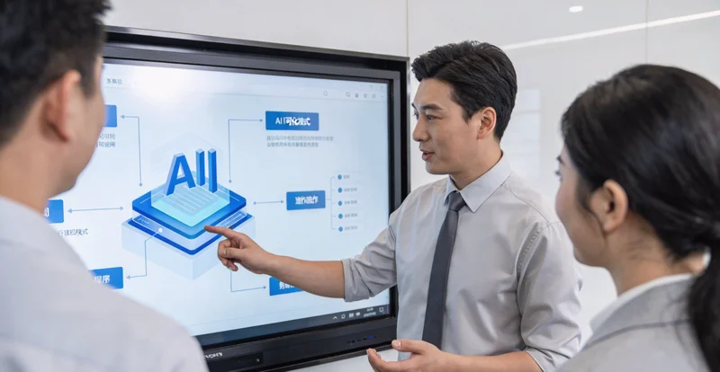 注塑车间工人操作机器,标注出合模区、机械臂等潜在危险区域